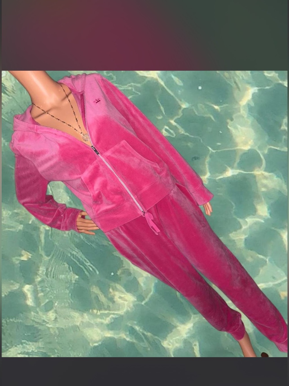 Juicy Couture Hot Pink Velour Tracksuit Hoodie Jogger Set XXL